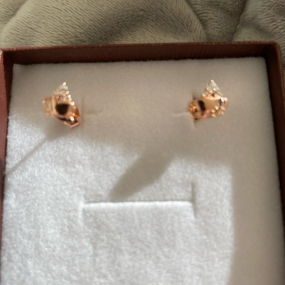 New Coffee Cup Stud Earrings 925 Silver and plated with Rose Gold - Picture 5 of 7